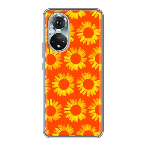 Дизайнерский силиконовый с усиленными углами чехол для Huawei Honor 50 Монохромные цветы