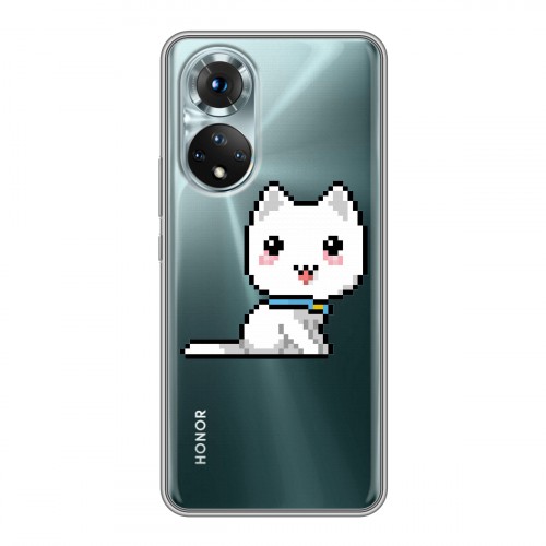 Полупрозрачный дизайнерский пластиковый чехол для Huawei Honor 50 Кошки