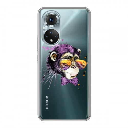Полупрозрачный дизайнерский пластиковый чехол для Huawei Honor 50 Прозрачные обезьяны