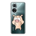 Полупрозрачный дизайнерский силиконовый чехол для Huawei Honor 50 Прозрачные свинки