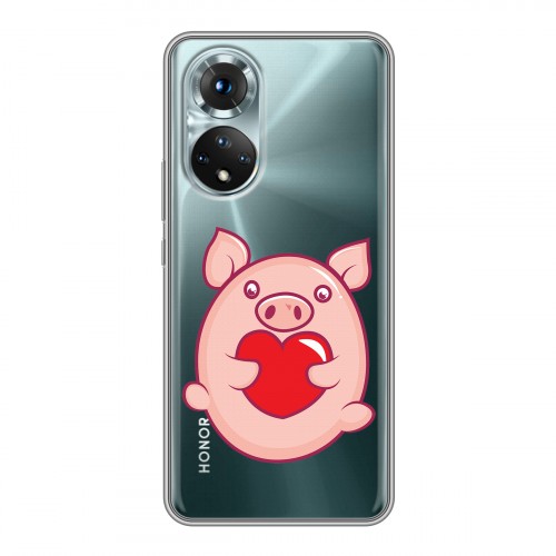 Полупрозрачный дизайнерский пластиковый чехол для Huawei Honor 50 Прозрачные свинки