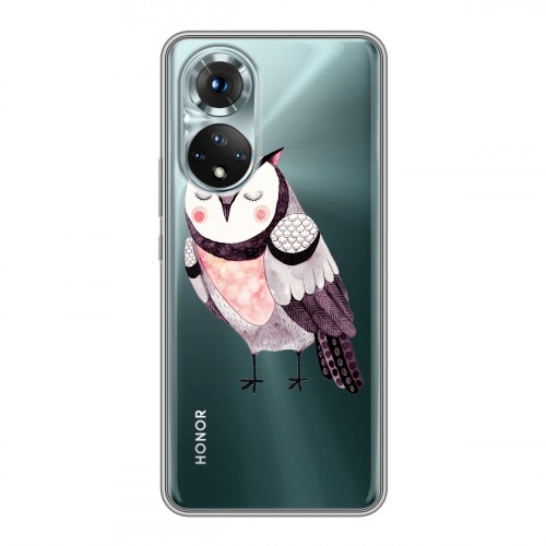 Полупрозрачный дизайнерский пластиковый чехол для Huawei Honor 50 Прозрачные совы