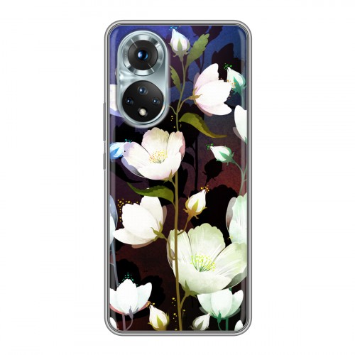 Дизайнерский силиконовый с усиленными углами чехол для Huawei Honor 50 Органические цветы