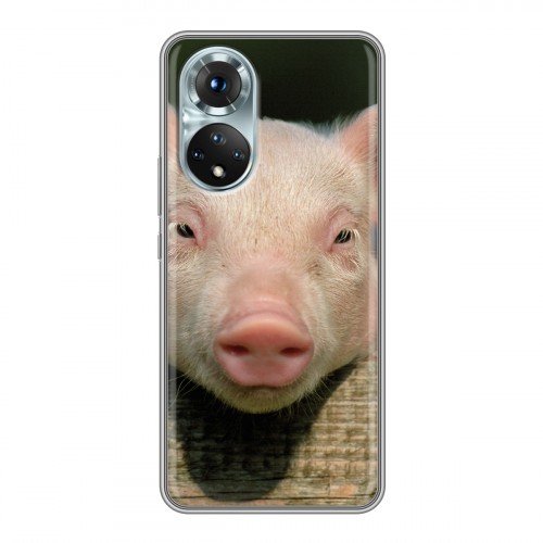 Дизайнерский силиконовый с усиленными углами чехол для Huawei Honor 50 Свинки