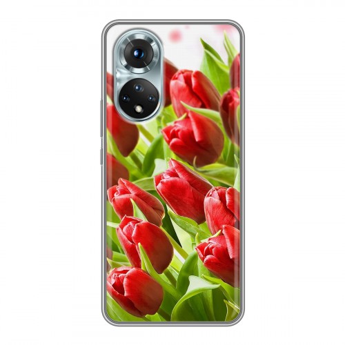 Дизайнерский пластиковый чехол для Huawei Honor 50 Тюльпаны