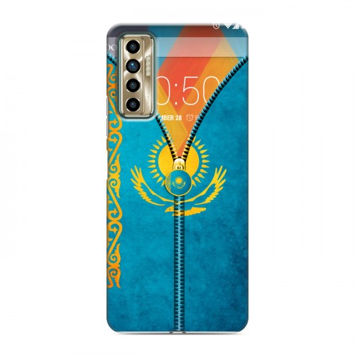 Дизайнерский силиконовый чехол для Tecno Camon 17P Флаг Казахстана