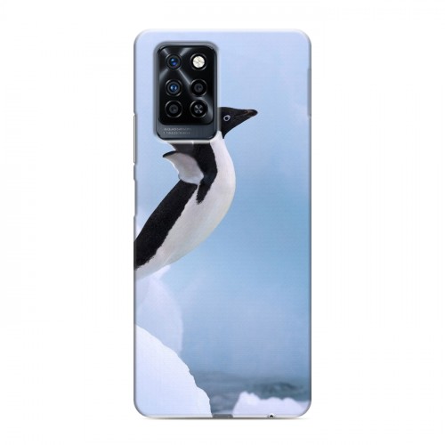Дизайнерский силиконовый с усиленными углами чехол для Infinix Note 10 Pro Пингвины