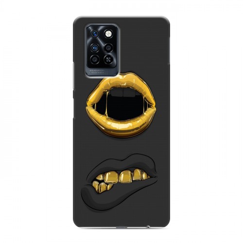 Дизайнерский силиконовый с усиленными углами чехол для Infinix Note 10 Pro Черное золото