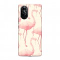 Дизайнерский силиконовый чехол для Huawei Nova 8 Розовые фламинго