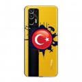 Полупрозрачный дизайнерский пластиковый чехол для Realme GT Флаг Турции