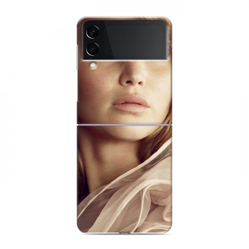 Дизайнерский пластиковый чехол для Samsung Galaxy Z Flip 3 Дженнифер Лоуренс