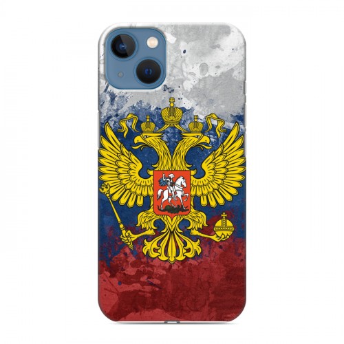 Дизайнерский силиконовый чехол для Iphone 13 Российский флаг и герб
