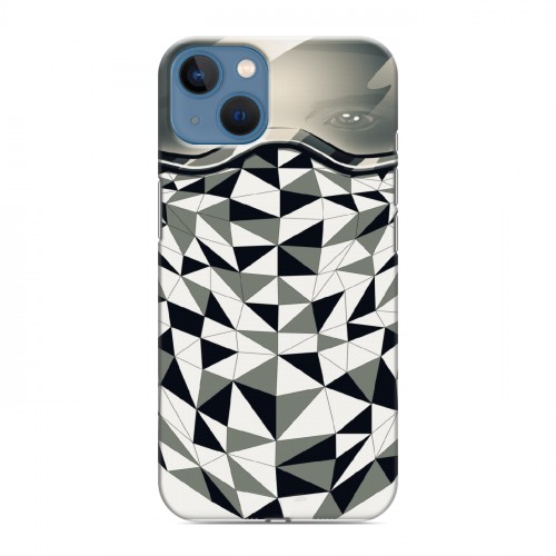 Дизайнерский силиконовый чехол для Iphone 13 Маски Black White