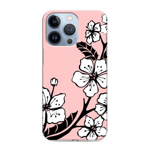Дизайнерский силиконовый чехол для Iphone 13 Pro Японские розовые мотивы
