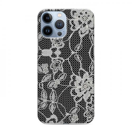 Дизайнерский силиконовый чехол для Iphone 13 Pro Max Черные кружева