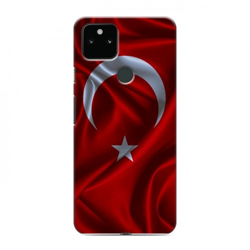 Дизайнерский силиконовый с усиленными углами чехол для Google Pixel 5a 5G Флаг Турции
