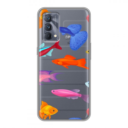 Полупрозрачный дизайнерский пластиковый чехол для Realme GT Master Edition Прозрачные рыбы