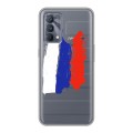 Полупрозрачный дизайнерский силиконовый с усиленными углами чехол для Realme GT Master Edition Российский флаг