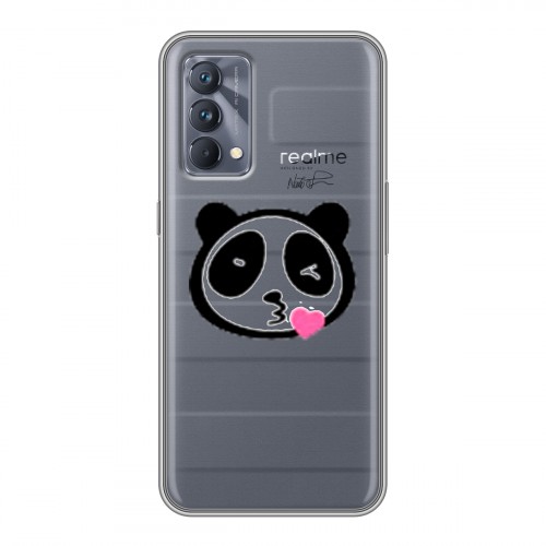 Полупрозрачный дизайнерский силиконовый чехол для Realme GT Master Edition Прозрачные панды - смайлики