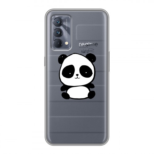 Полупрозрачный дизайнерский пластиковый чехол для Realme GT Master Edition Прозрачные панды - смайлики