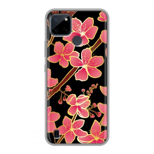 Дизайнерский силиконовый чехол для Realme C21Y Люксовые цветы