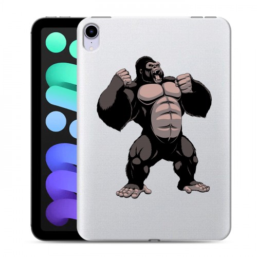 Полупрозрачный дизайнерский пластиковый чехол для Ipad Mini (2021) Прозрачные обезьяны