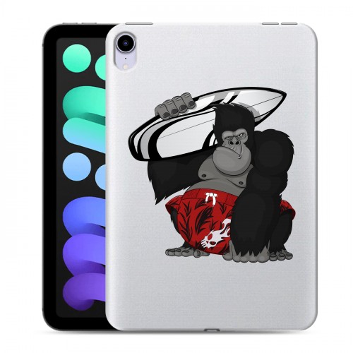 Полупрозрачный дизайнерский пластиковый чехол для Ipad Mini (2021) Прозрачные обезьяны
