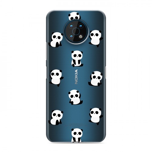 Полупрозрачный дизайнерский силиконовый чехол для Nokia G50 Прозрачные панды 