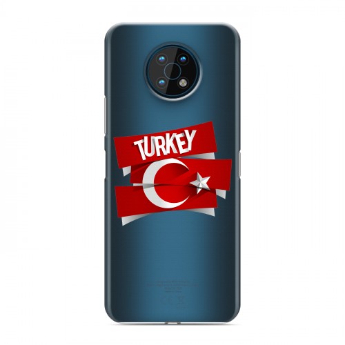 Полупрозрачный дизайнерский пластиковый чехол для Nokia G50 Флаг Турции