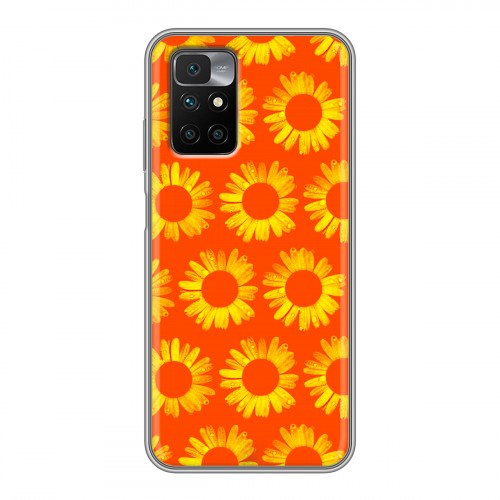 Дизайнерский силиконовый с усиленными углами чехол для Xiaomi Redmi 10 Монохромные цветы