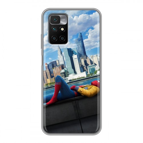 Дизайнерский силиконовый чехол для Xiaomi Redmi 10 Человек - паук