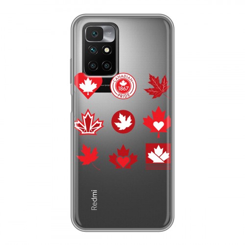 Полупрозрачный дизайнерский пластиковый чехол для Xiaomi Redmi 10 Флаг Канады