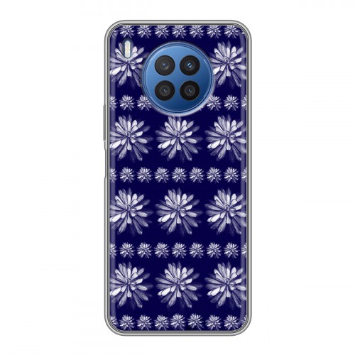 Дизайнерский силиконовый с усиленными углами чехол для Huawei Nova 8i Монохромные цветы