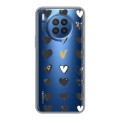 Полупрозрачный дизайнерский силиконовый с усиленными углами чехол для Huawei Nova 8i Стильные сердца