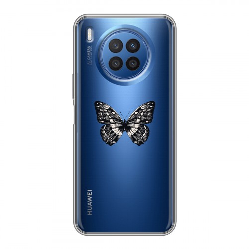 Полупрозрачный дизайнерский силиконовый чехол для Huawei Nova 8i прозрачные Бабочки 