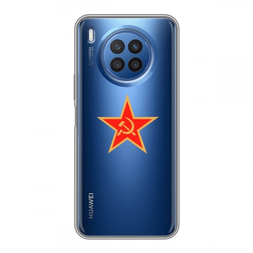 Полупрозрачный дизайнерский силиконовый чехол для Huawei Nova 8i Флаг СССР