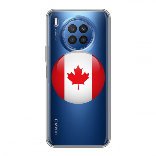 Полупрозрачный дизайнерский силиконовый с усиленными углами чехол для Huawei Nova 8i Флаг Канады
