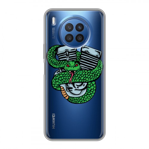 Полупрозрачный дизайнерский силиконовый чехол для Huawei Nova 8i Прозрачные змеи