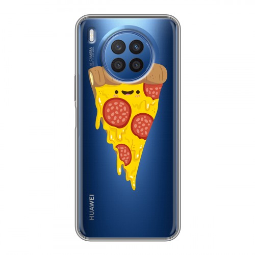 Полупрозрачный дизайнерский пластиковый чехол для Huawei Nova 8i Прозрачная Пицца