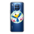 Полупрозрачный дизайнерский пластиковый чехол для Huawei Nova 8i Прозрачные попугаи