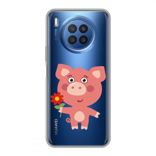 Полупрозрачный дизайнерский силиконовый чехол для Huawei Nova 8i Прозрачные свинки