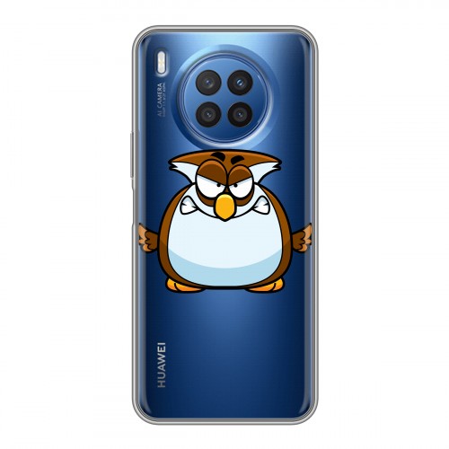 Полупрозрачный дизайнерский пластиковый чехол для Huawei Nova 8i Прозрачные совы