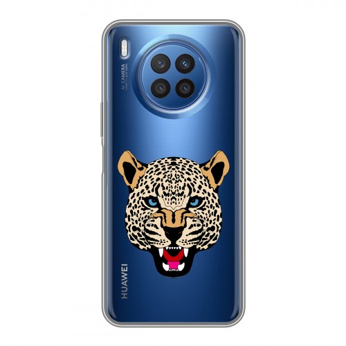 Дизайнерский силиконовый чехол для Huawei Nova 8i Прозрачные леопарды