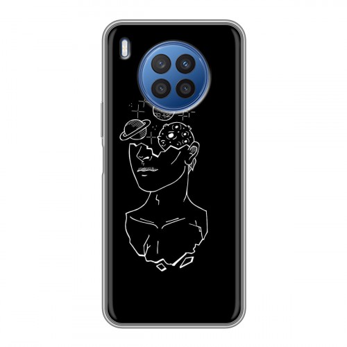 Дизайнерский силиконовый чехол для Huawei Nova 8i Минимализм на черном