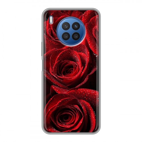 Дизайнерский силиконовый с усиленными углами чехол для Huawei Nova 8i Розы