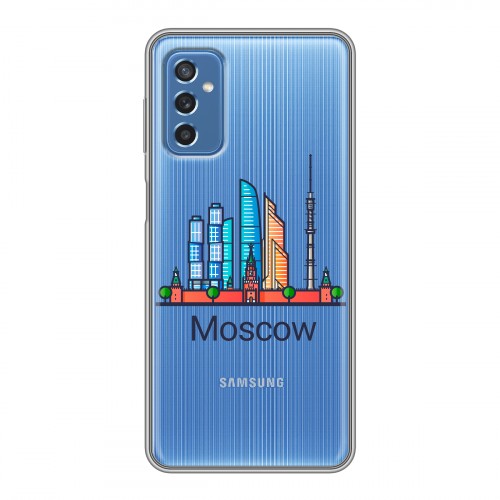 Полупрозрачный дизайнерский силиконовый чехол для Samsung Galaxy M52 5G Москва
