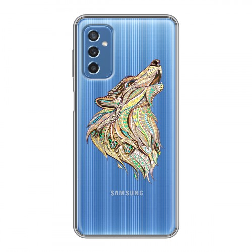 Полупрозрачный дизайнерский пластиковый чехол для Samsung Galaxy M52 5G Волки