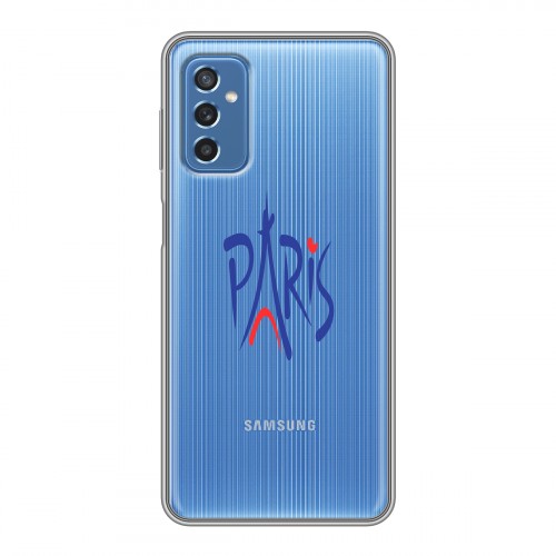 Полупрозрачный дизайнерский силиконовый чехол для Samsung Galaxy M52 5G Прозрачные париж