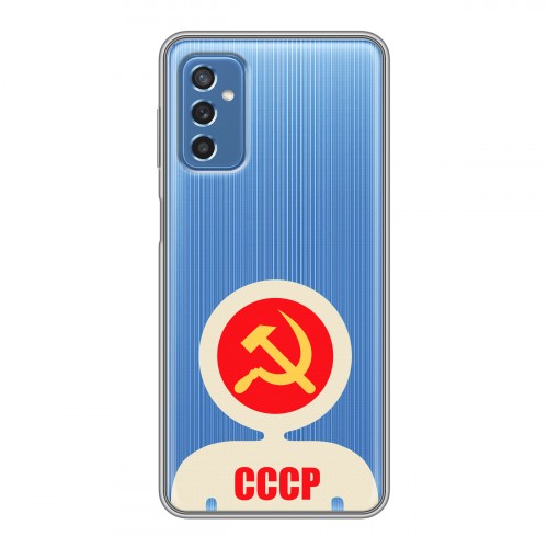 Полупрозрачный дизайнерский пластиковый чехол для Samsung Galaxy M52 5G Флаг СССР