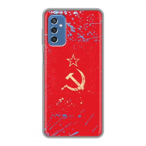 Полупрозрачный дизайнерский силиконовый чехол для Samsung Galaxy M52 5G Флаг СССР